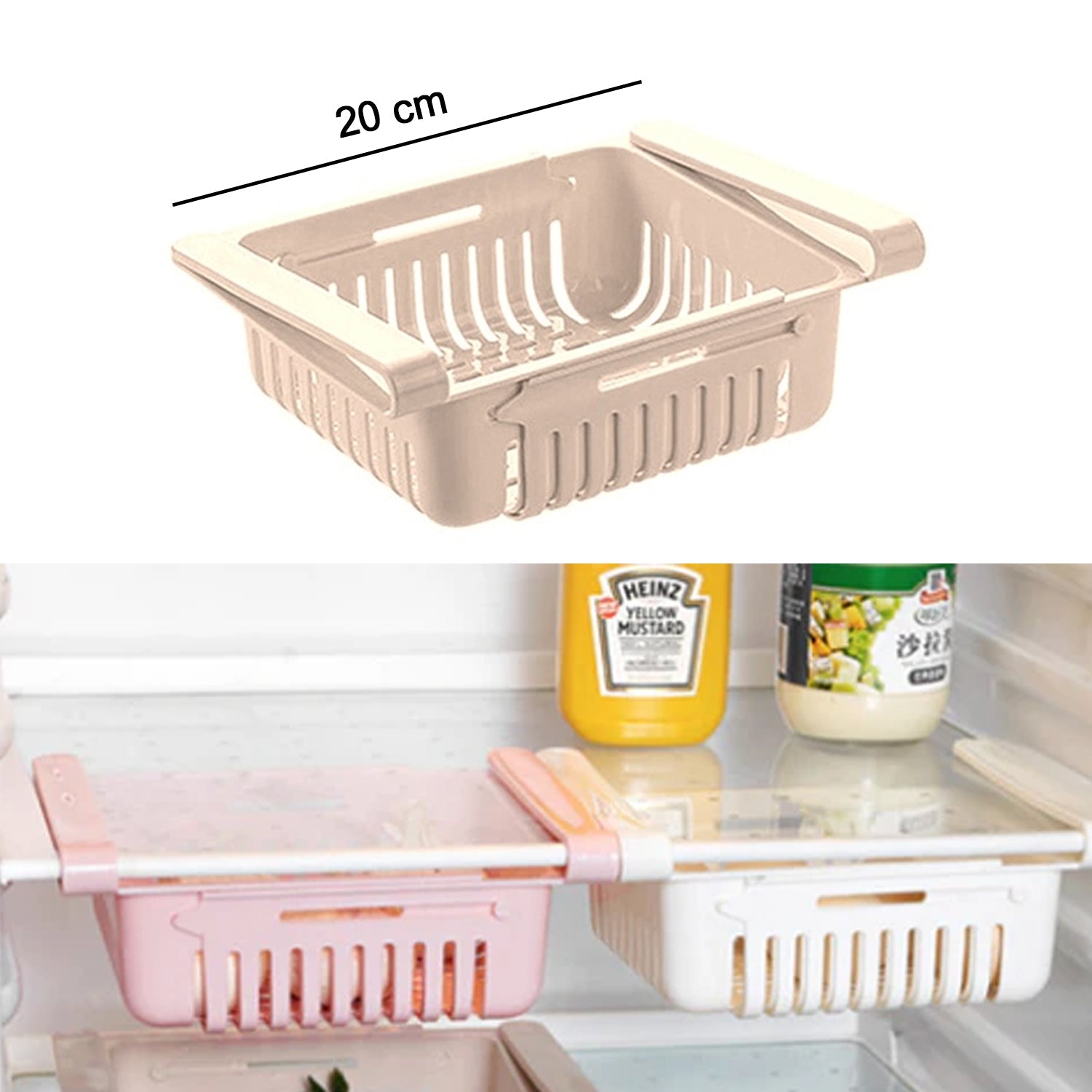 Versatile fridge baskets for tidy and accessible storage. Versatile fridge baskets for tidy and accessible storage.